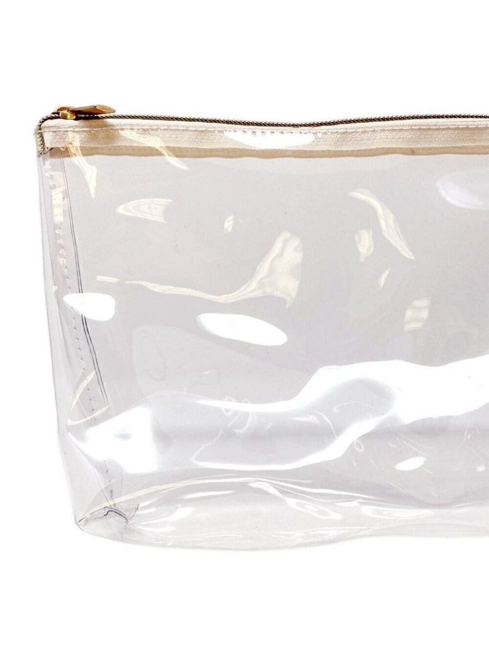 Transparent Cosmetic bag with Gold Zipper